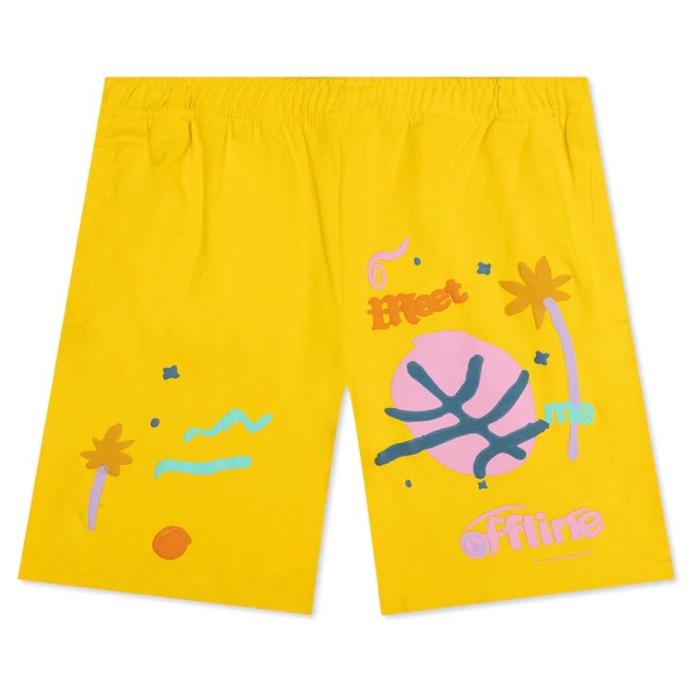 NEW MARKET MEET ME OFFLINE YELLOW SHORTS SZ 2XL XXL